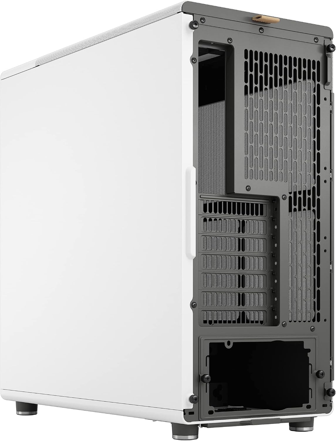 Fractal Design North Chalk White - Genuine Oak Wood Front - Mesh Side Panels - Two 140mm Aspect PWM Fans Included - Type C USB - ATX Airflow Mid Tower PC Gaming Case
