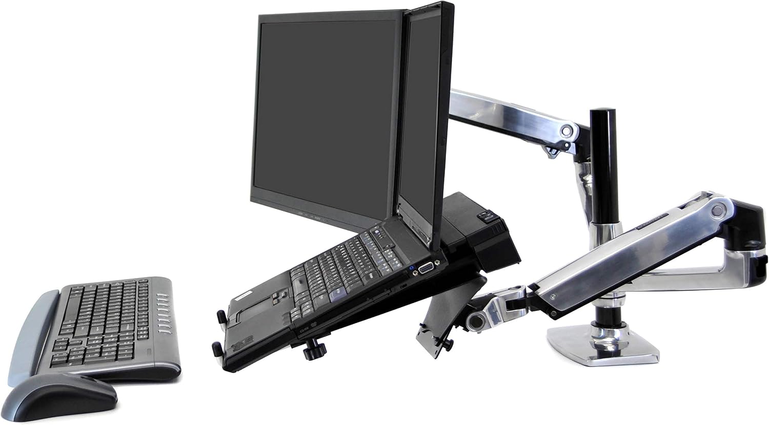 Ergotron – LX Vertical Stacking Dual Monitor Arm, VESA Desk Mount – for 2 Monitors Up to 24 Inches, 7 to 20 lbs Each – Polished Aluminum