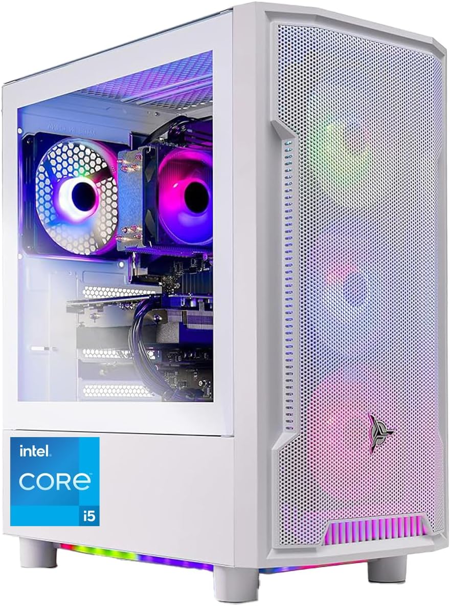 Skytech Gaming Archangel Desktop PC, Intel i5 14400F 2.5 GHz (4.7GHz Turbo), NVIDIA RTX 5060, 1TB Gen4 NVMe SSD, 16GB DDR5 RAM 5200, 650W Gold PSU, Wi-Fi, Win 11