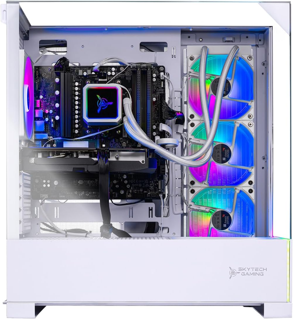 Skytech Gaming Archangel 5 Gaming PC, AMD Ryzen 7 9700X 3.8GHz, NVIDIA RTX 5060 Ti 8GB VRAM, 1TB NVMe SSD, 24GB DDR5 RAM 6000, 750W Gold PSU, 360 ARGB AIO, WI-FI 5, Windows 11, Desktop