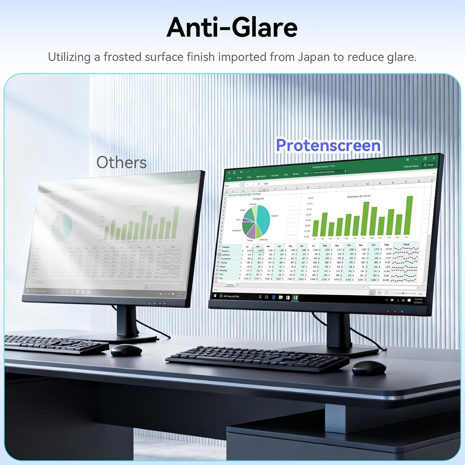 [2-Pack] 32 Inch Anti Blue Light Screen Protector Compatible with Lenovo Hp Dell Acer Asus Samsung etc Monitor 16:9 Aspect, Removable Anti Glare Filter Uv Blocker Shield Eye Protection Film Laptop