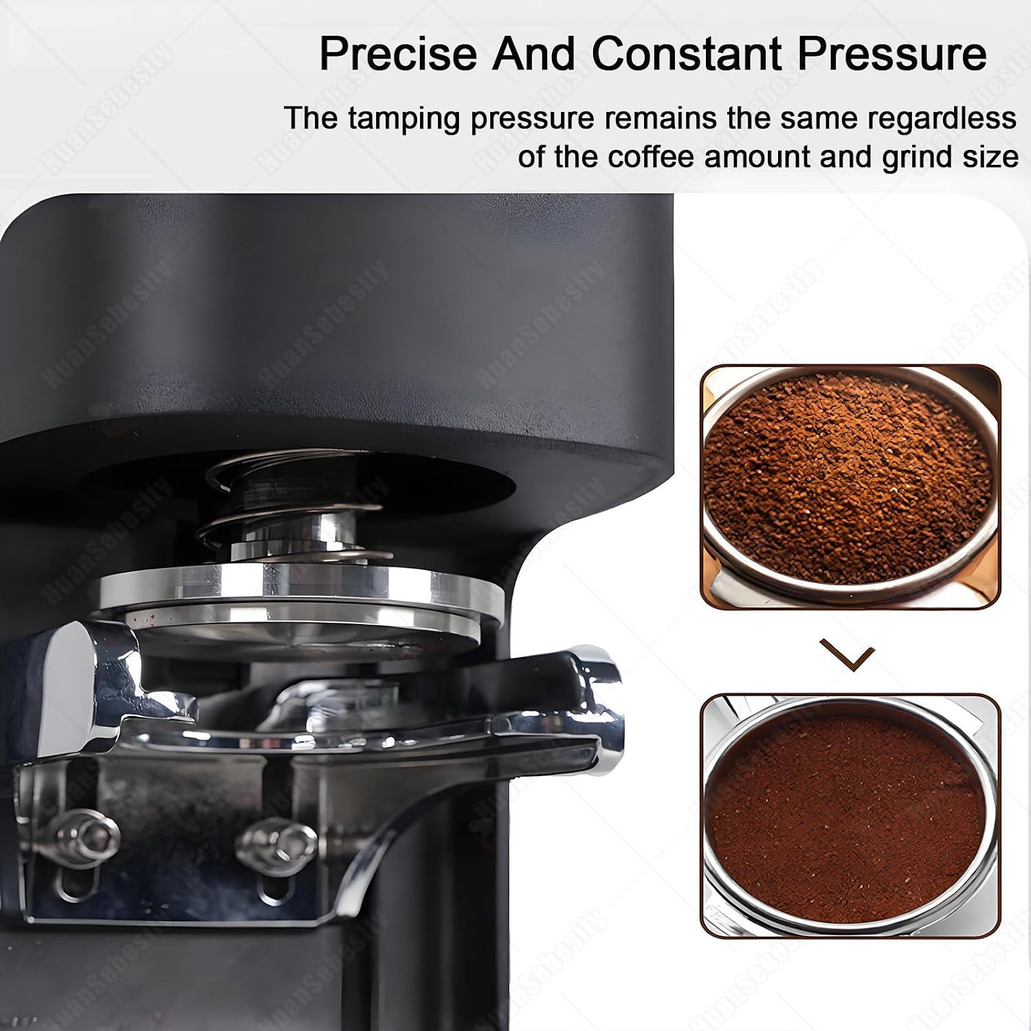 58mm Electric Coffee Tamper,Automatic Expresso Coffee Powder Press Machine,Fully Automatic Coffee Masher10-30kg Pressure, 1 to 3 Adjustable Tamp Times for Office