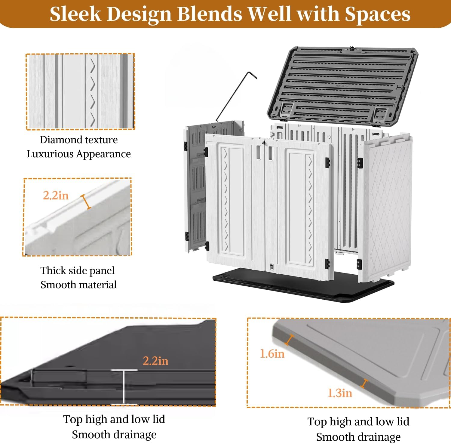 ZZM 4x3FT Heavy-Duty Outdoor Storage Shed | 34 Cu.Ft Waterproof Resin Cabinet with Double-Wall | UV-Resistant & Lockable for Garden Tools, Bikes, Patio Furniture (Wood Grain Texture)