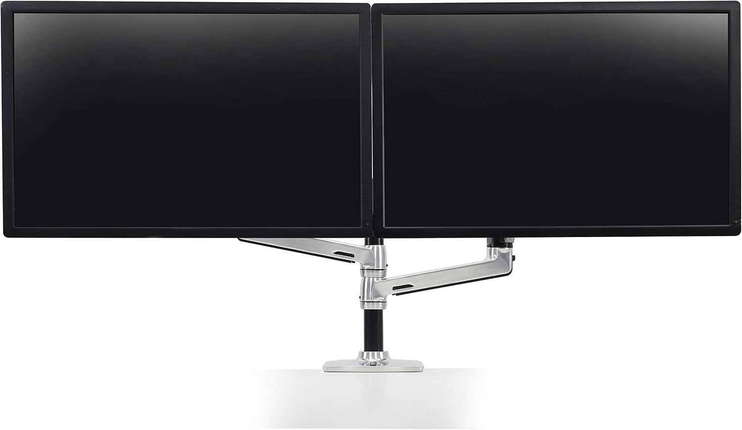 Ergotron – LX Vertical Stacking Dual Monitor Arm, VESA Desk Mount – for 2 Monitors Up to 24 Inches, 7 to 20 lbs Each – Polished Aluminum