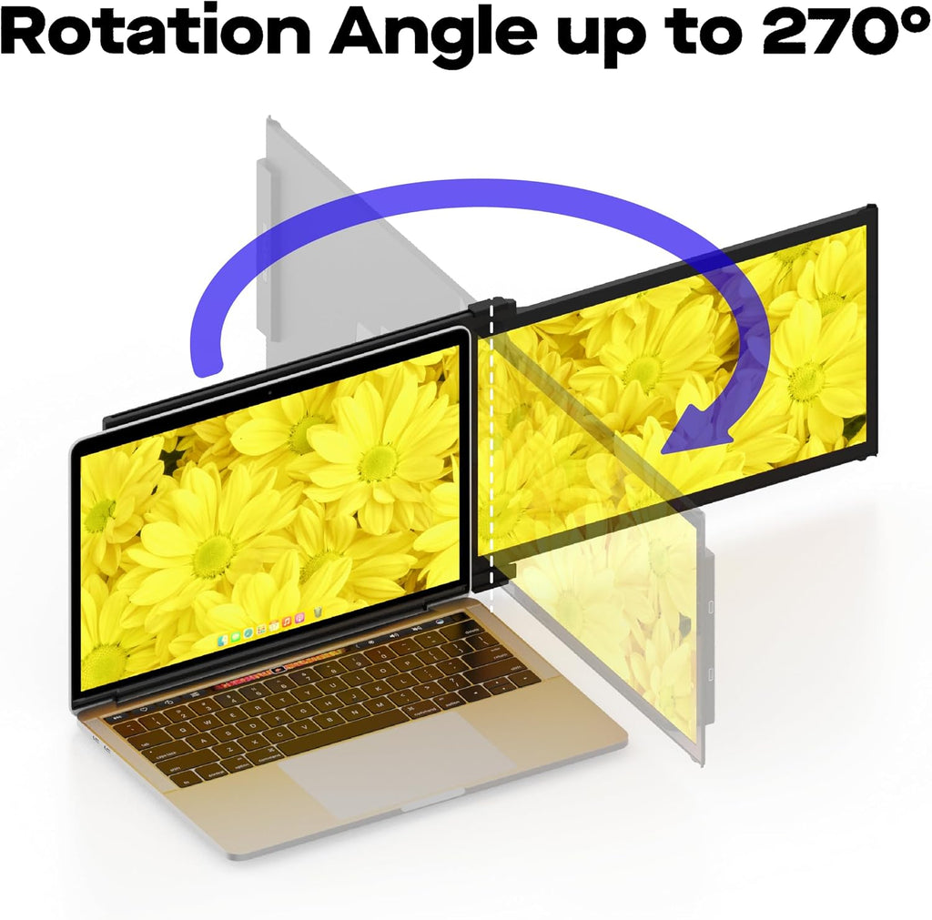 Duex Plus DS Portable Monitor - 2026 Mobile Pixels 13.3' FHD 1080P Laptop Monitor, USB Type-C/HDMI Plug and Play Laptop Monitor Extender for 13'-14.5' Laptops, Windows/macOS/Android/Switch Compatible