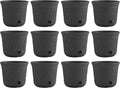 Suncast 12 Pack 14' x 12' Round Resin Decorative Weatherproof Outdoor Hideaway Standard Garden Hose Storage Pot with Drainage Holes, Gray