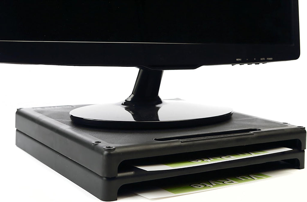 Vu Ryte Stackable 1 Inch Computer Monitor Riser Stand, VuRyser 1, Black, VUR 2455 (48-Pack)
