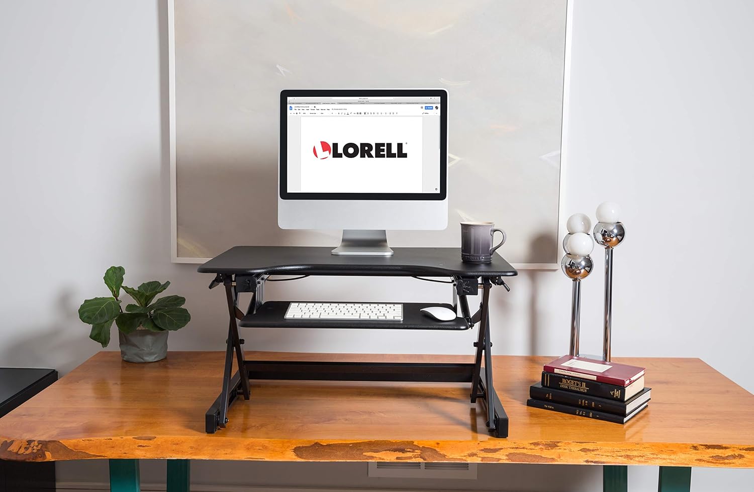 Lorell Adjustable Desk/Monitor Riser, Black