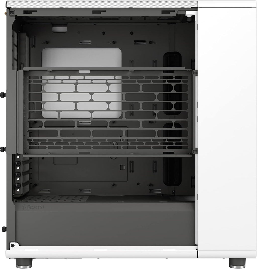 Fractal Design North Chalk White - Genuine Oak Wood Front - Mesh Side Panels - Two 140mm Aspect PWM Fans Included - Type C USB - ATX Airflow Mid Tower PC Gaming Case