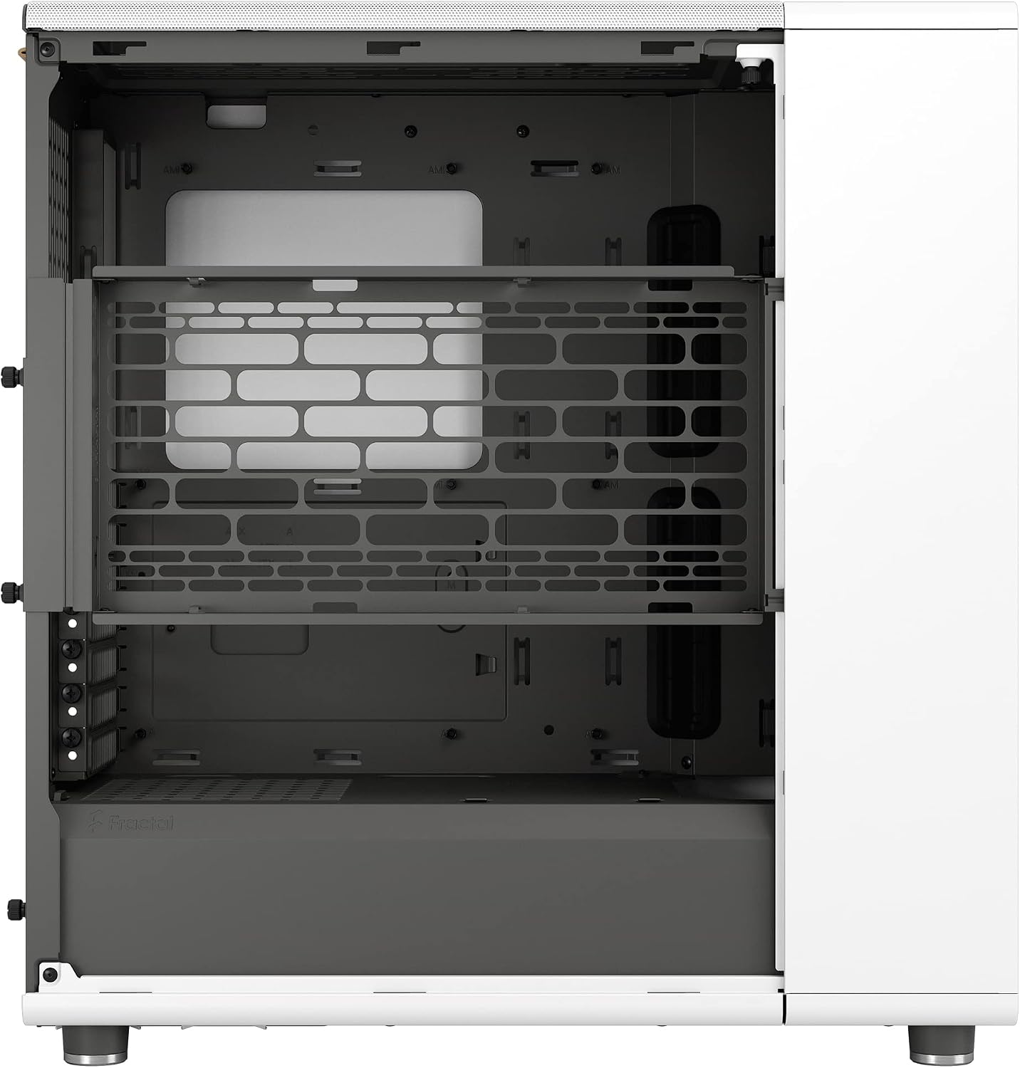 Fractal Design North Chalk White - Genuine Oak Wood Front - Mesh Side Panels - Two 140mm Aspect PWM Fans Included - Type C USB - ATX Airflow Mid Tower PC Gaming Case