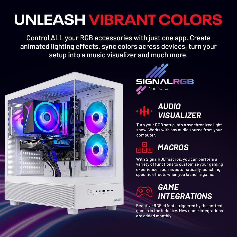 Skytech Gaming Azure 3 Gaming PC, Intel i5 14400F 2.5GHz, NVIDIA RTX 5060 Ti 8GB VRAM, 1TB NVMe SSD, 24GB DDR5 RAM 6000, 650W Gold PSU, WI-FI 5, Windows 11, Desktop