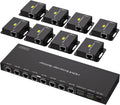 VPFET HDMI Extender Splitter Over Ethernet 1 in 8 Out Cat5e or 6 Up to 165FT 50m HD1080P 60Hz 3D with Port Loop Out Support EDID POC Suitable for Projection Exhibition Presentations