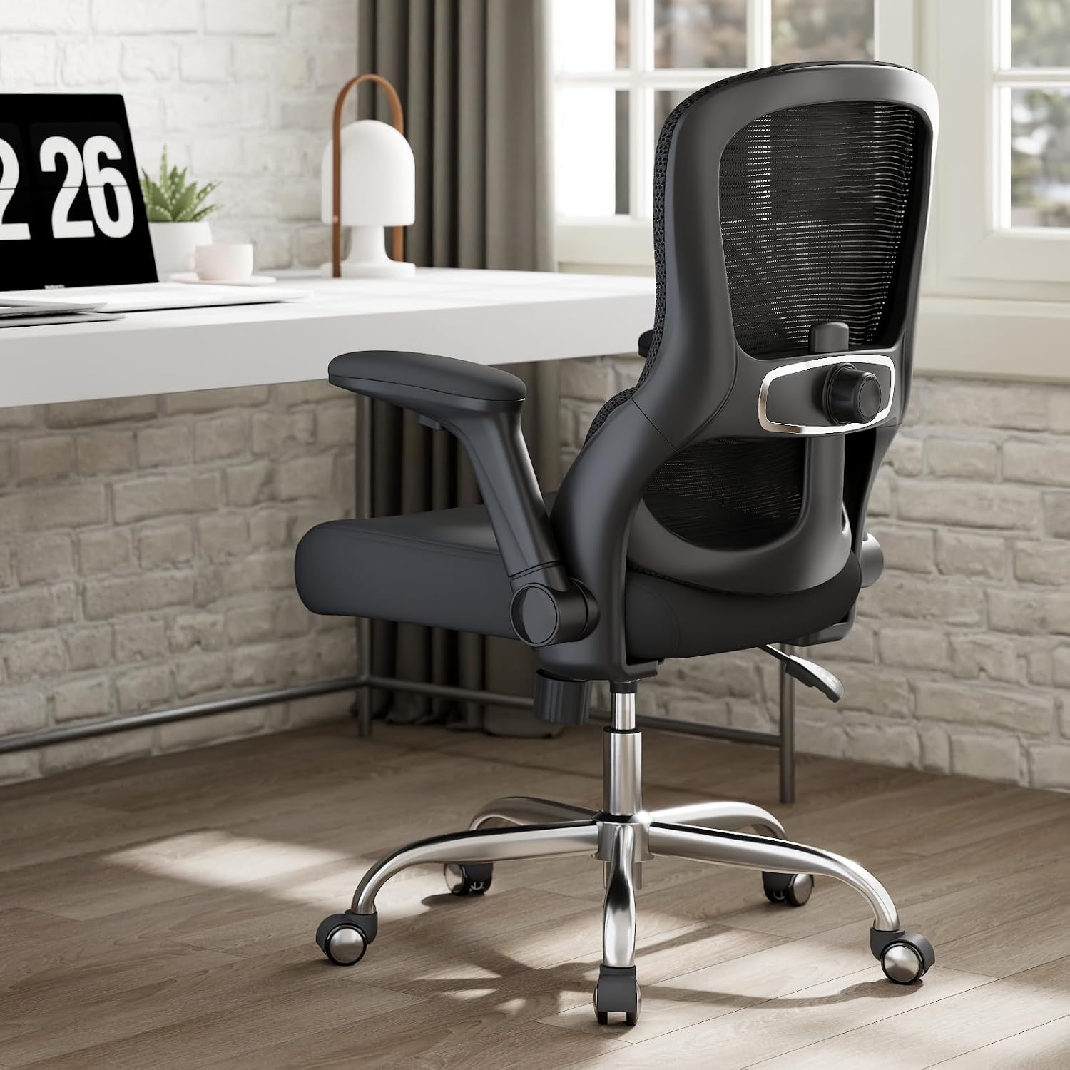 Office Chair Ergonomic Desk Chair Comfy: 400LBS Mesh Computer Chair Ergonomic Gaming Chairs with Wheels Adjustable Lumbar Support and Flip up Armrest-Swivel Executive Chairs Long Hours(Full Black)