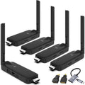 Wireless HDMI 4 Receiver and Transmitter USB-C Extender Kit,Plug & Play 165FT Portable 2.4G/5G Wirelessly Simultaneous Expansion for Multiple Screens from Laptop and Camera to TVs,Projectors