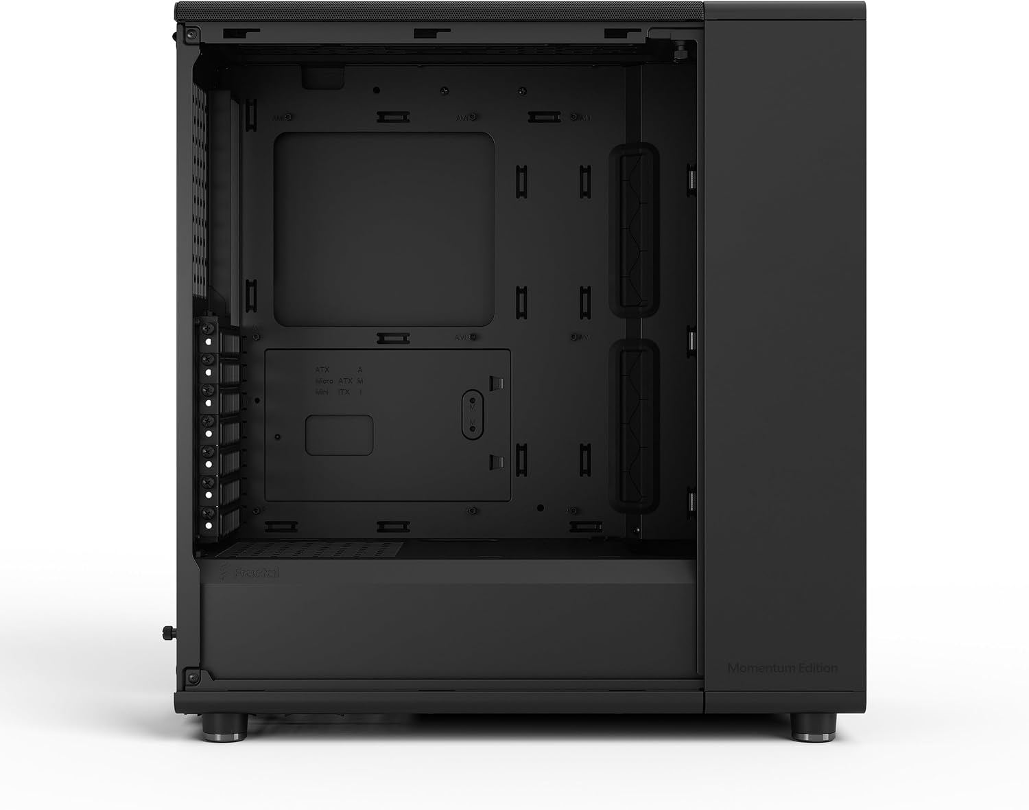 Fractal Design North Momentum Black - Glass Side Panel - Genuine Blackened Oak Wood Front - High Airflow PC Gaming Case - Three Powerful 120mm Momentum Fans Included - ATX Support
