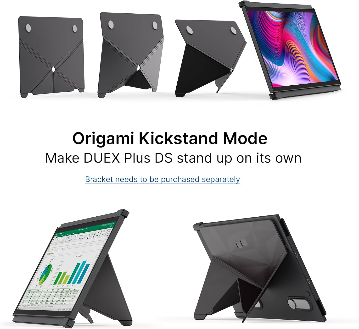 Portable Monitor for Laptops, New Mobile Pixels Duex Plus DS 13.3' Full HD IPS Dual Laptop Monitor, USB C/HDMI Plug and Play Laptop Screen Extender,Windows/Mac/Android/Switch Compatible