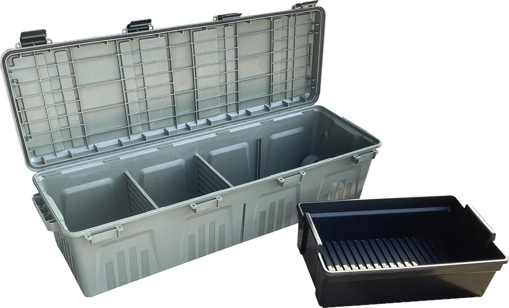 MTM MGC - The Mule Mobile Gear Crate, Storage for Hunting Gear, Shooting Supplies, Outdoor Gear, Camping Accessories, Water-Resistant, Stackable, Holds 75lbs of Gear, USA Made, Army Green