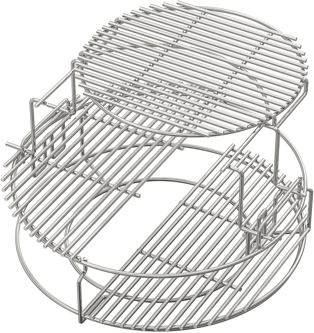 3 Tier 5 Piece Expander Rack Kit for Big Green Egg Large Replacement Grill Racks with Removable Cooking System Stainless Steel Big Green Egg Accessories