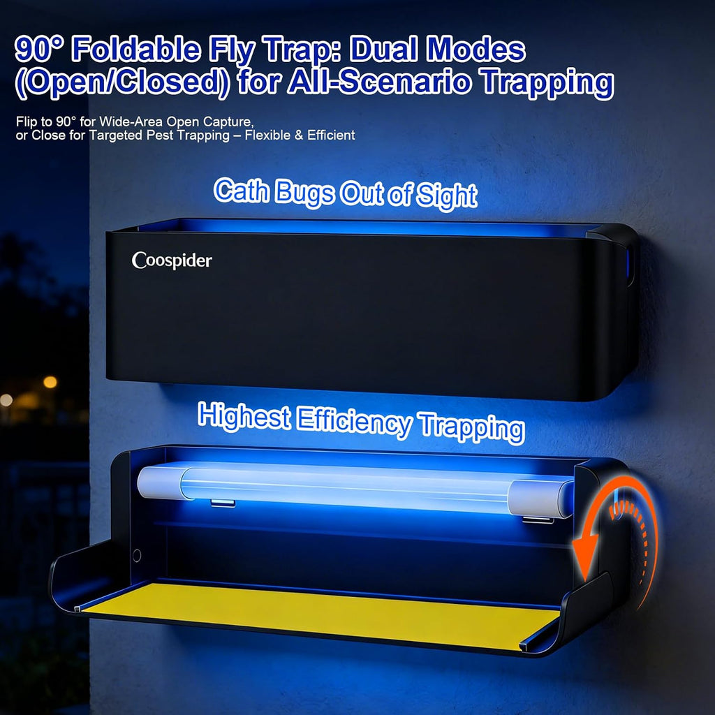 4 Pack Fly Trap Indoor, Wall Sconce Fly Light Bug Catcher for Kitchen House & Restaurant Fruit Flies Garage & Warehouse