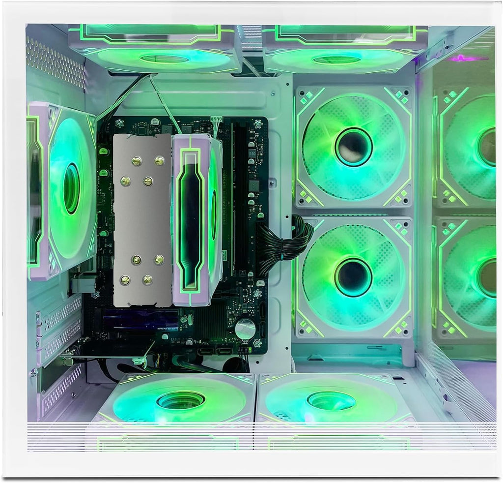 suevery Gaming PC Ryzen5 5600G（3.9GHz Up to 4.4GHz Nvme SSD 512G 16GB RAM WiFi 6 Prebuilt Towers Desktop Computer White (512, GB)