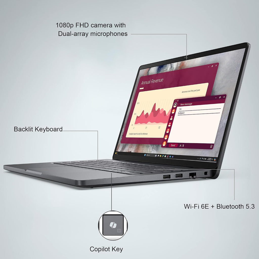 Dell Pro 14 (Next Gen Latitude 5450) Business Laptop (14' FHD+ Touchscreen, Intel 10-Core 5 120U, 16GB DDR5, 512GB SSD) 1080p IR Webcam, Backlit, Thunderbolt 4, Wi-Fi 6E, Win 11 Pro (Renewed)