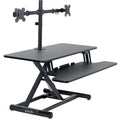 VIVO Electric Height Adjustable 36 inch Standing Desk Converter with Dual Monitor Stand for 13 to 30 inch Screens, Sit Stand Monitor Mount and Desk Riser, Black, DESK-KIT-VE36B2