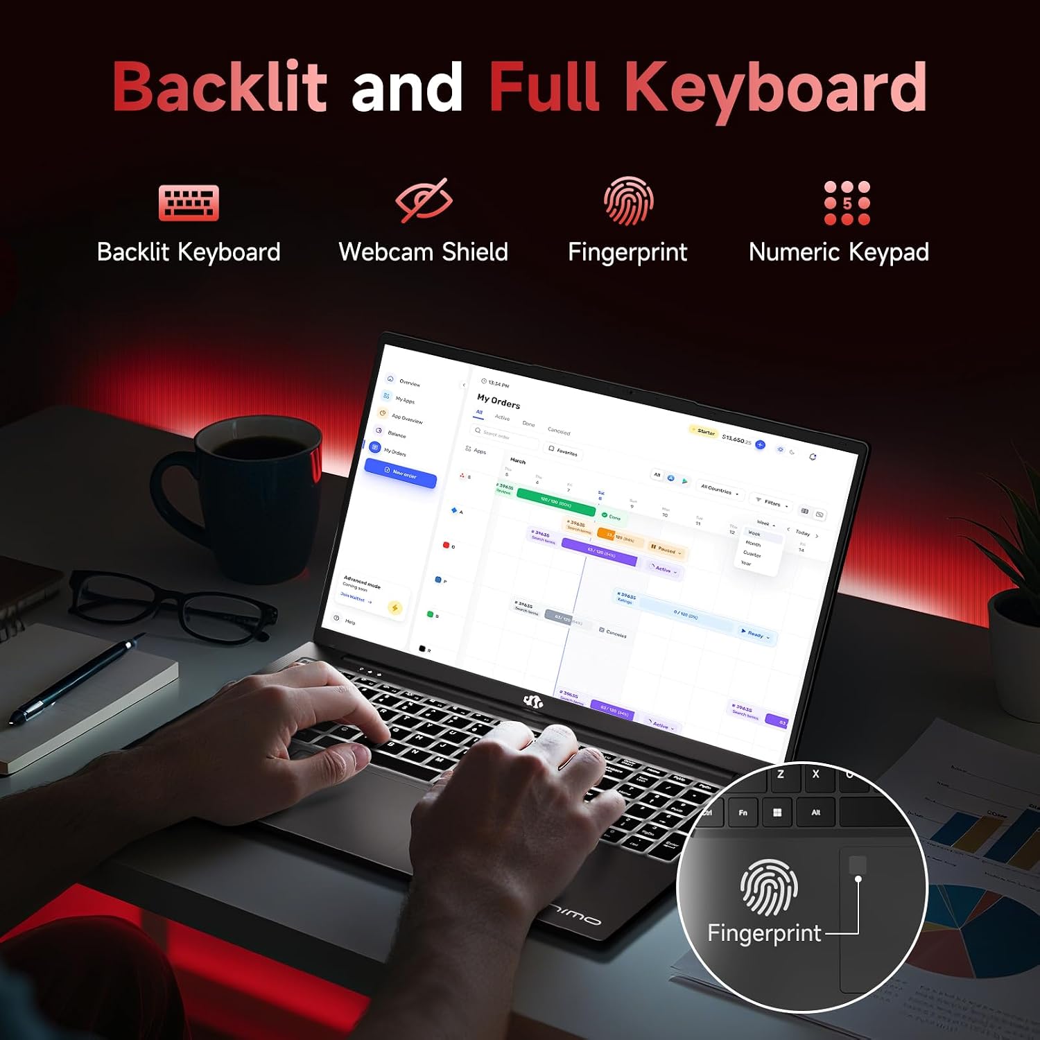 NIMO 17.3' IPS FHD-Gaming-Laptop, AMD Ryzen 5 6600H 6 Cores 16GB DDR5 RAM 1TB SSD (Beat i7-1165G7, Up to 4.5GHz) Radeon 660M GPU-Computer with 100W Type-C Backlit Keyboard Fingerprint Win 11