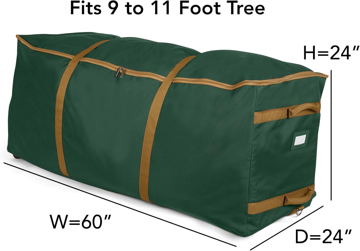 Covermates Keepsakes Christmas Tree Rolling Cinch Bag – Heavy-Duty Polyester Holiday Storage with Wheels, Reinforced Handles & Cinch Straps – Durable Christmas Tree Storage Solution, Green