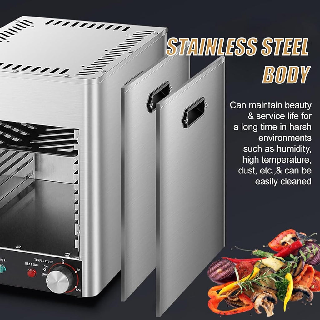 1700W Electric Steak Grill, Portable Smokeless Infrared Electric Broiler, 1472°F Stainless Steel Steak Cooker with 10-Layer Grill, Electric Infrared Grill for BBQ, Toast, Grill, Indoor