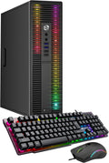 HP RGB Lights Desktop PC ProDesk Computer Intel Core i7 6th Generation Processor 16GB RAM 256GB SSD Windows 11 Gaming PC Keyboard & Mouse (Renewed)