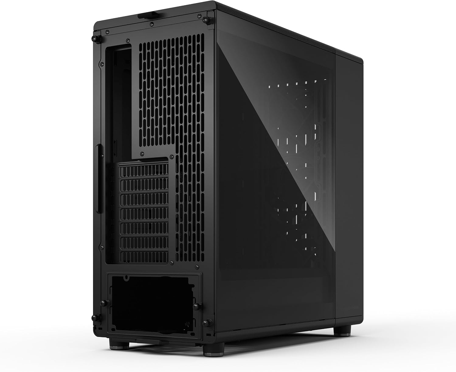 Fractal Design North Momentum Black - Glass Side Panel - Genuine Blackened Oak Wood Front - High Airflow PC Gaming Case - Three Powerful 120mm Momentum Fans Included - ATX Support