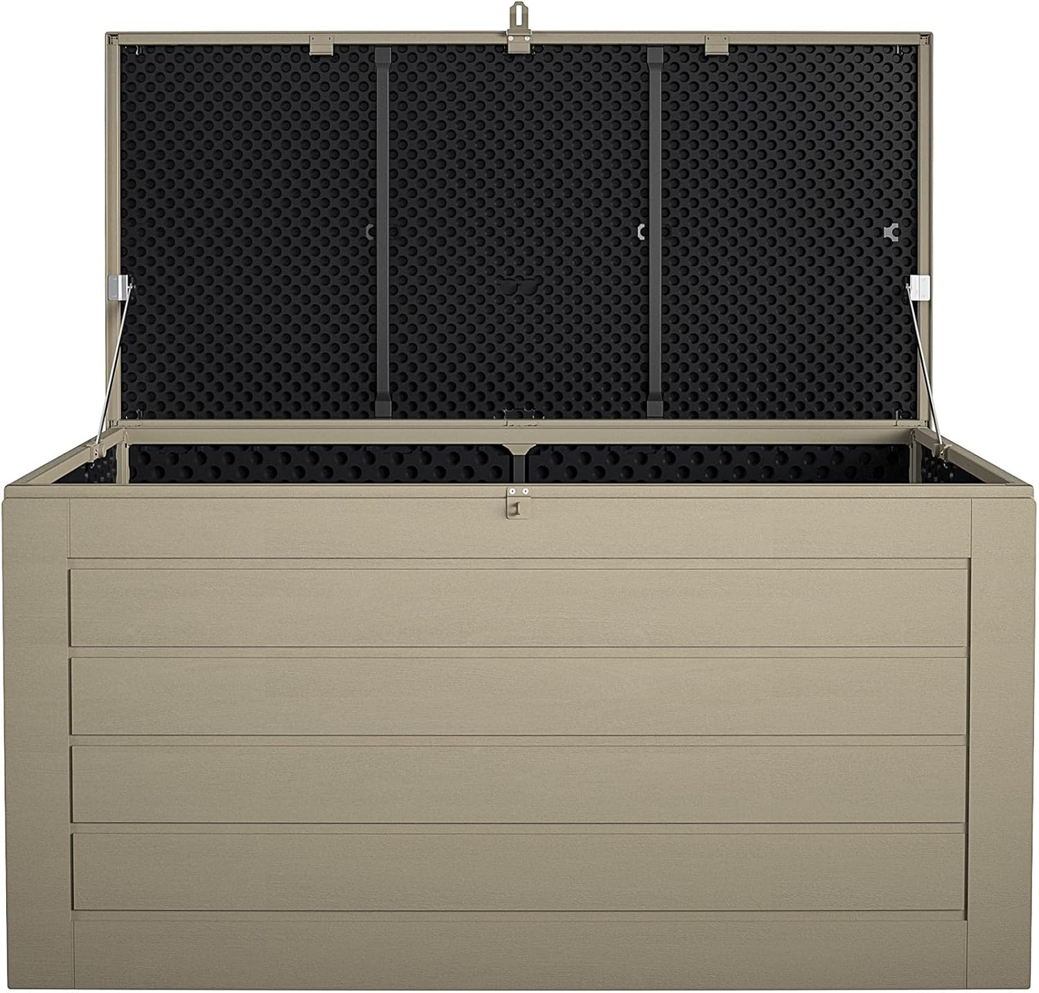 Cosco Outdoor Living 180 Gallon Patio Storage Box, Extra Large, Lockable Lid, Weather-Resistant, Tan/Brown