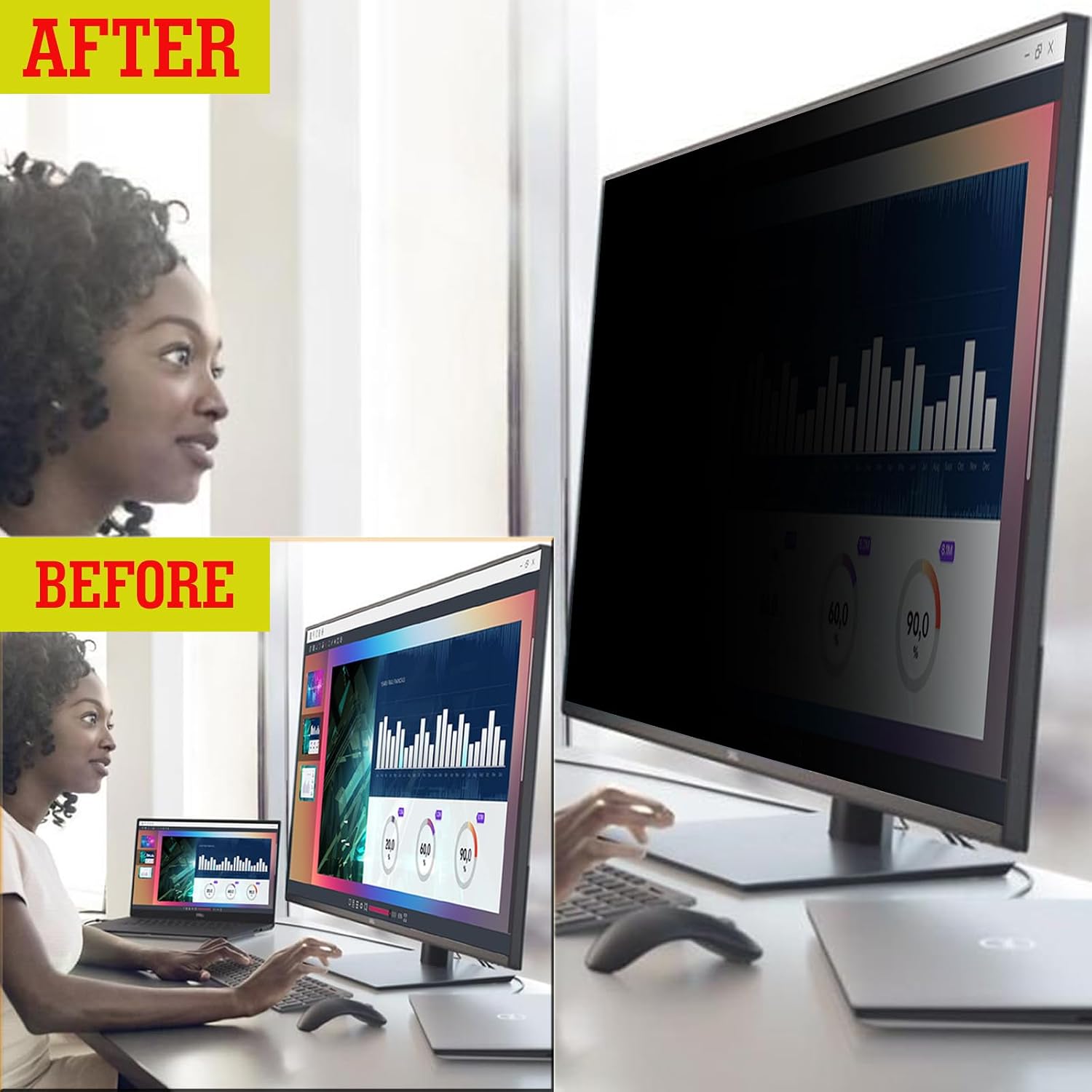 40 Inch Privacy Screen Filter for Widescreen 16:9 TV Monitor | Privacy Shield | Anti-Glare | Anti-Blue light | Eye Protection | Anti Spy | Computer Security Private Filter Protector