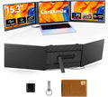 Triple Laptop Screen Extender, One Cable Setup 15.3' Portable Monitor for Laptop, 16:10 FHD 1200P Triple Monitor, 100% sRGB Ultra Light External Display for Mac Windows Business Travel