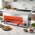 No-Smoke Electric Indoor Grill With 2000W Fast Heating - 30L Large Capacity, 4 Level Adjustable Rack System, 50-300°C Thermostat, Wall Mountable Design