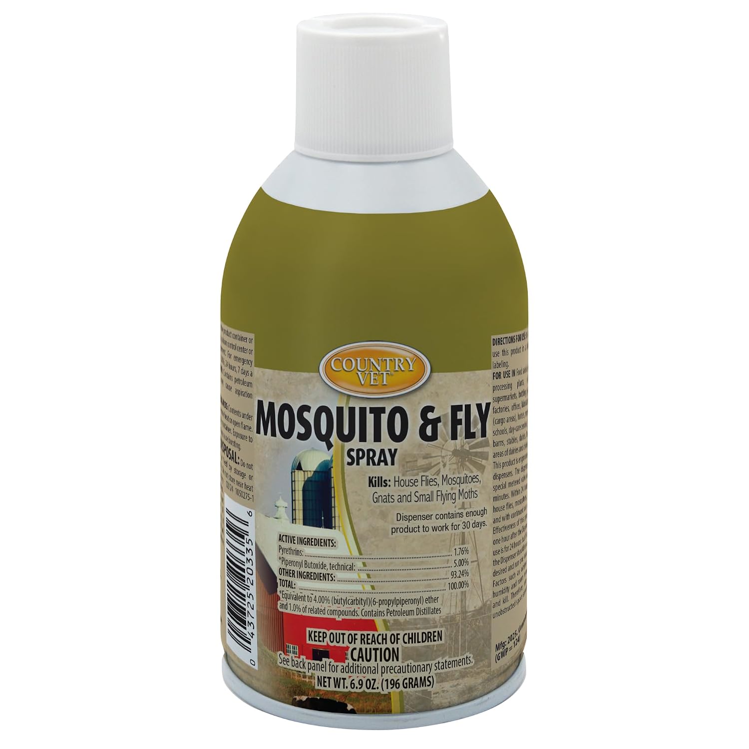 Country Vet Metered Mosquito and Fly Spray 6.4 oz cans 342033CVA (Case of 12) Dispenser NOT Included