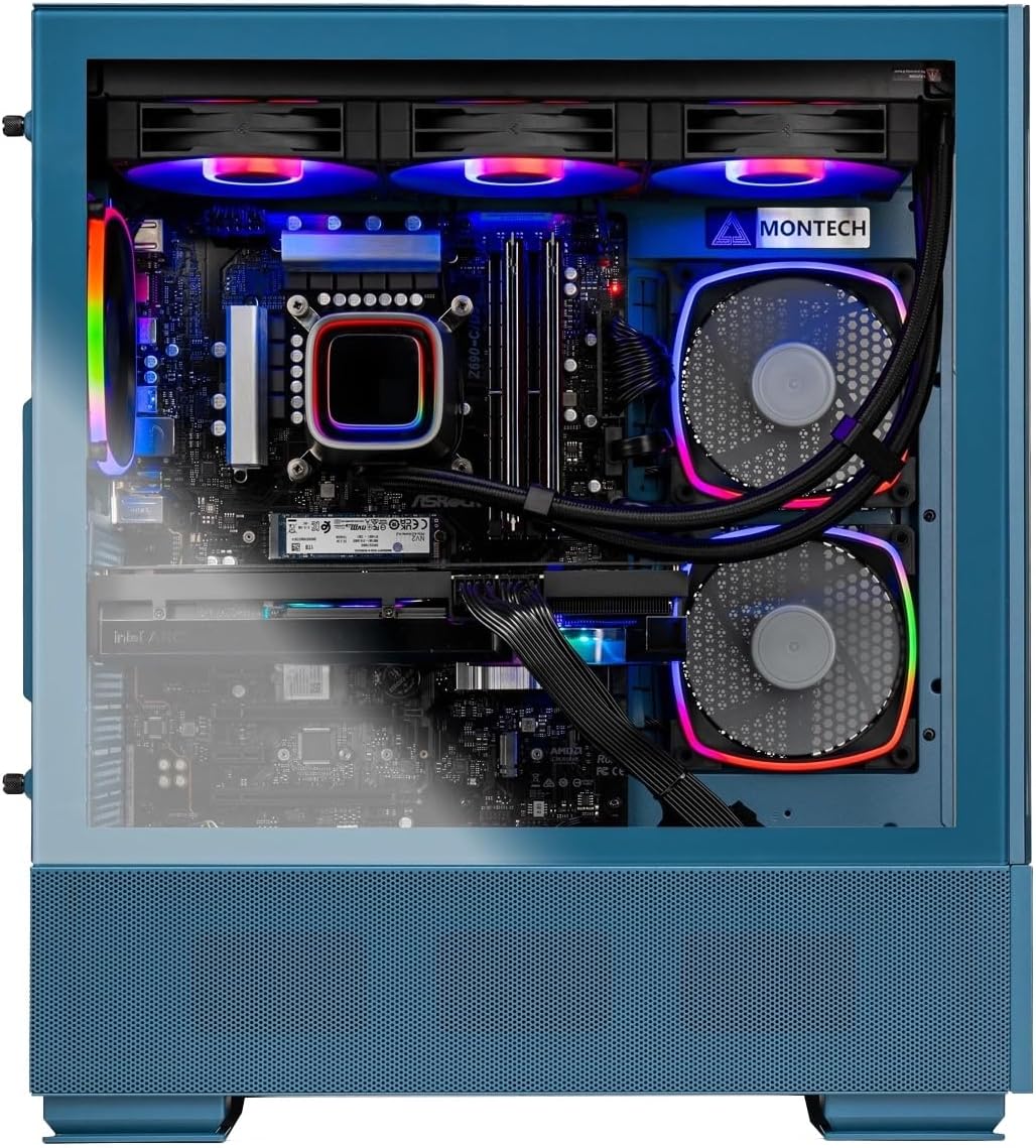 Skytech Gaming Azure Gaming PC, AMD Ryzen 7 7800X3D 4.2GHz, AMD RX 9060XT 16GB, 1TB Gen4 NVMe SSD, 32GB DDR5 RAM 5600, 850W Gold ATX 3 PSU, 360 ARGB AIO, Wi-Fi, Win 11, Desktop
