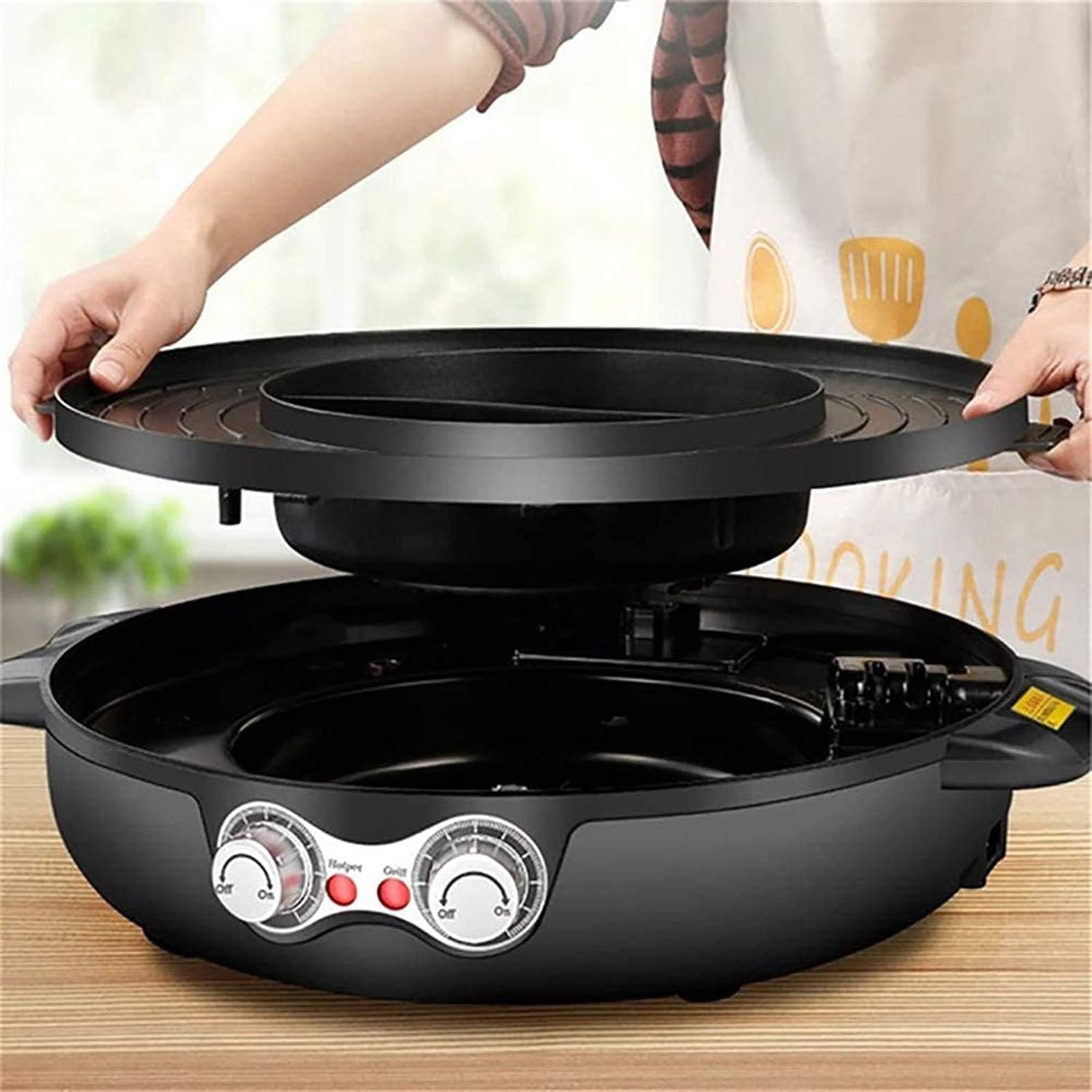 1200W Smokeless Electric Grill Plate Non Stick Griddle Plate Indoor BBQ Family Health Grill for Home Outdoor Courtyard Dinner,Household Nonstick Electric Griddle