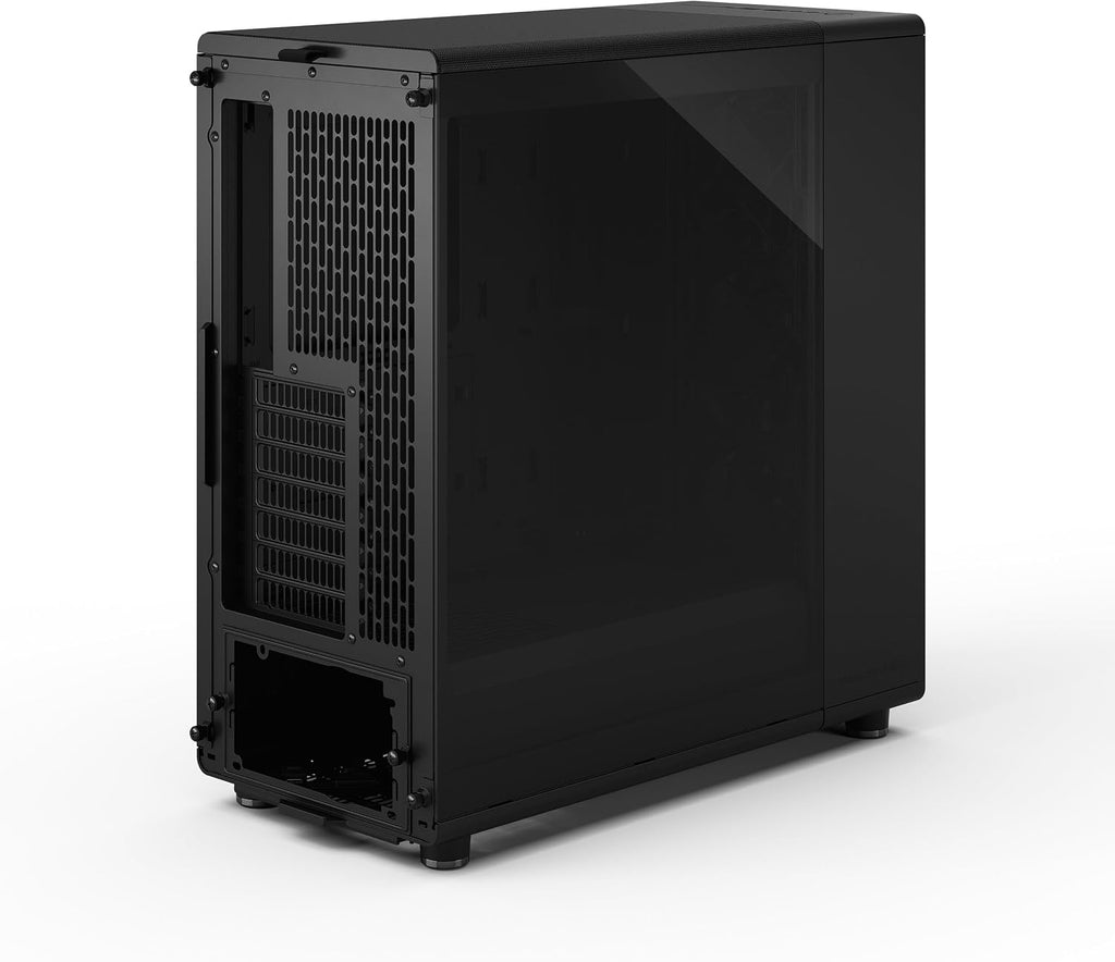 Fractal Design North Momentum Black - Glass Side Panel - Genuine Blackened Oak Wood Front - High Airflow PC Gaming Case - Three Powerful 120mm Momentum Fans Included - ATX Support