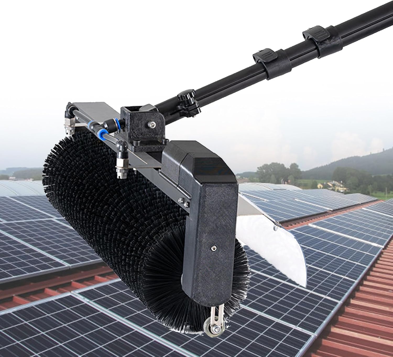 Electric PV Panel Cleaning Brush 3.5m/5.5m/7.5m, with Extension Pole, Solar Panel Cleaner, Automatic Water Supply Cleaning Brush,3.5M