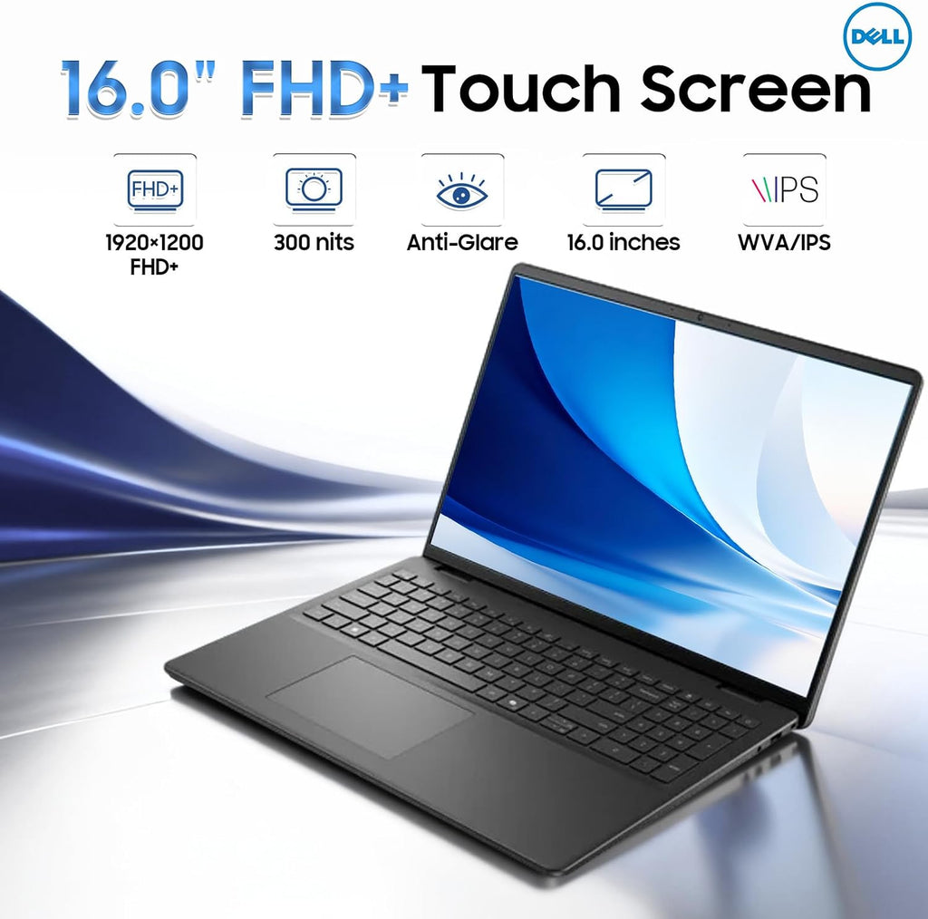 Dell Inspiron 16 Touchscreen Laptop, Intel 10-Core 7 150U (Up to 5.4 GHz), 32GB DDR5, 1TB SSD, 16'' FHD+ 300 Nits Display, Backlit Keyboard, Copilot AI, Windows 11 Pro, Wi-Fi 6, for Business Student