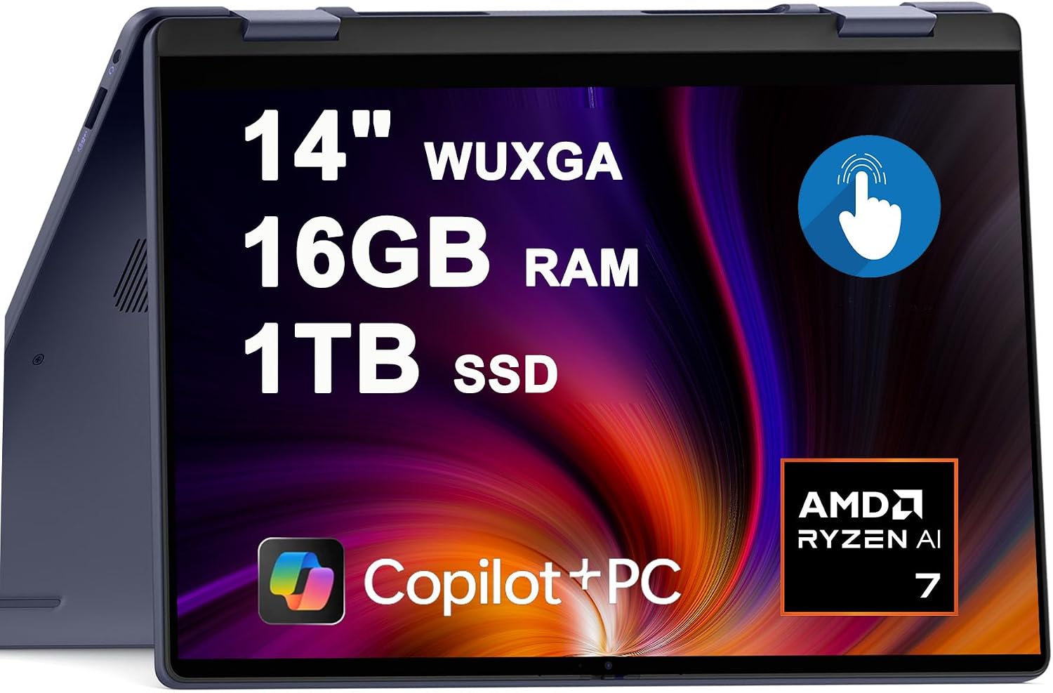 Dell Inspiron 14 Plus 2-in-1 Laptop 14' WUXGA Touch AMD 8-core Ryzen AI 7 350 Up to 50 Tops (>i7-12700H) 16GB RAM 1TB SSD Backlit for Creator Business Professional Win11 Copilot+ AI
