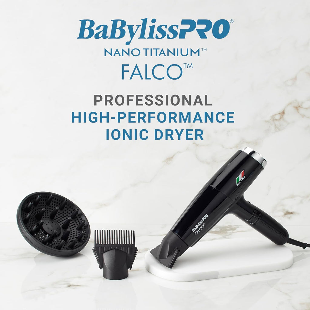 BaBylissPRO® Nano Titanium™ Professional Italian High-Speed Falco Hair Dryer - 2000 watts and Ionic