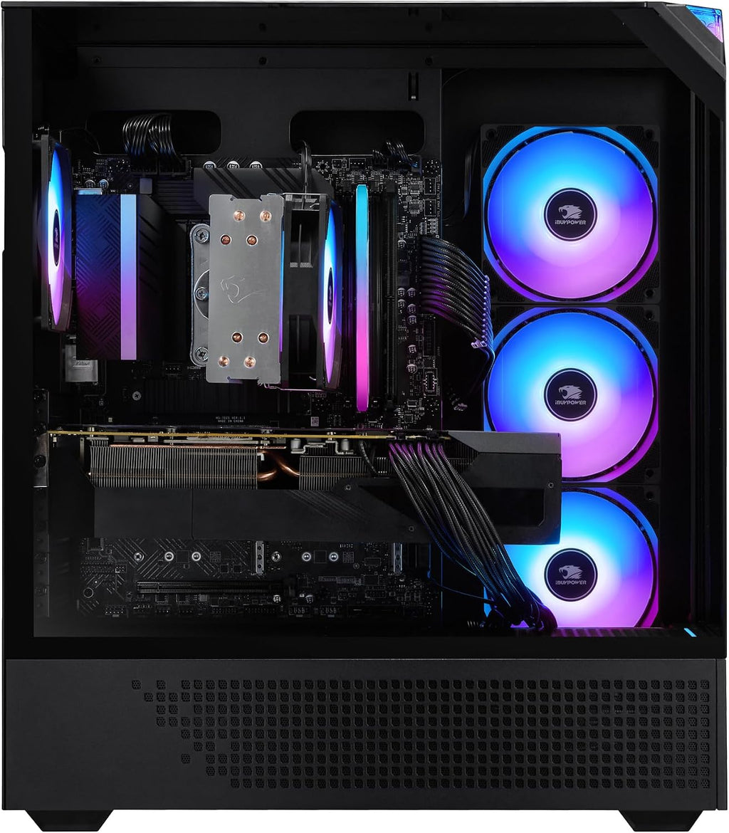iBUYPOWER Element Black Gaming PC Desktop Computer Intel Core i5 14400F CPU, NVIDIA GeForce RTX 5060Ti 8GB GPU, 16GB DDR5 RGB 5200MHz RAM, 1TB NVMe SSD, Windows 11 Home, Keyboard, Mouse - EBI5N56T02