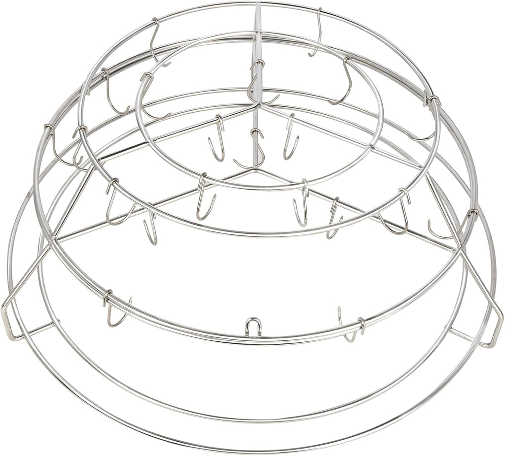3-Tier Rib Hanging System for Big Green Egg XL, for Kamado Joe Big, Rib Hanger with Removable Cooking Hooks 304 Stainless Steel Replacement Kit Grill Racks BGE Accessories