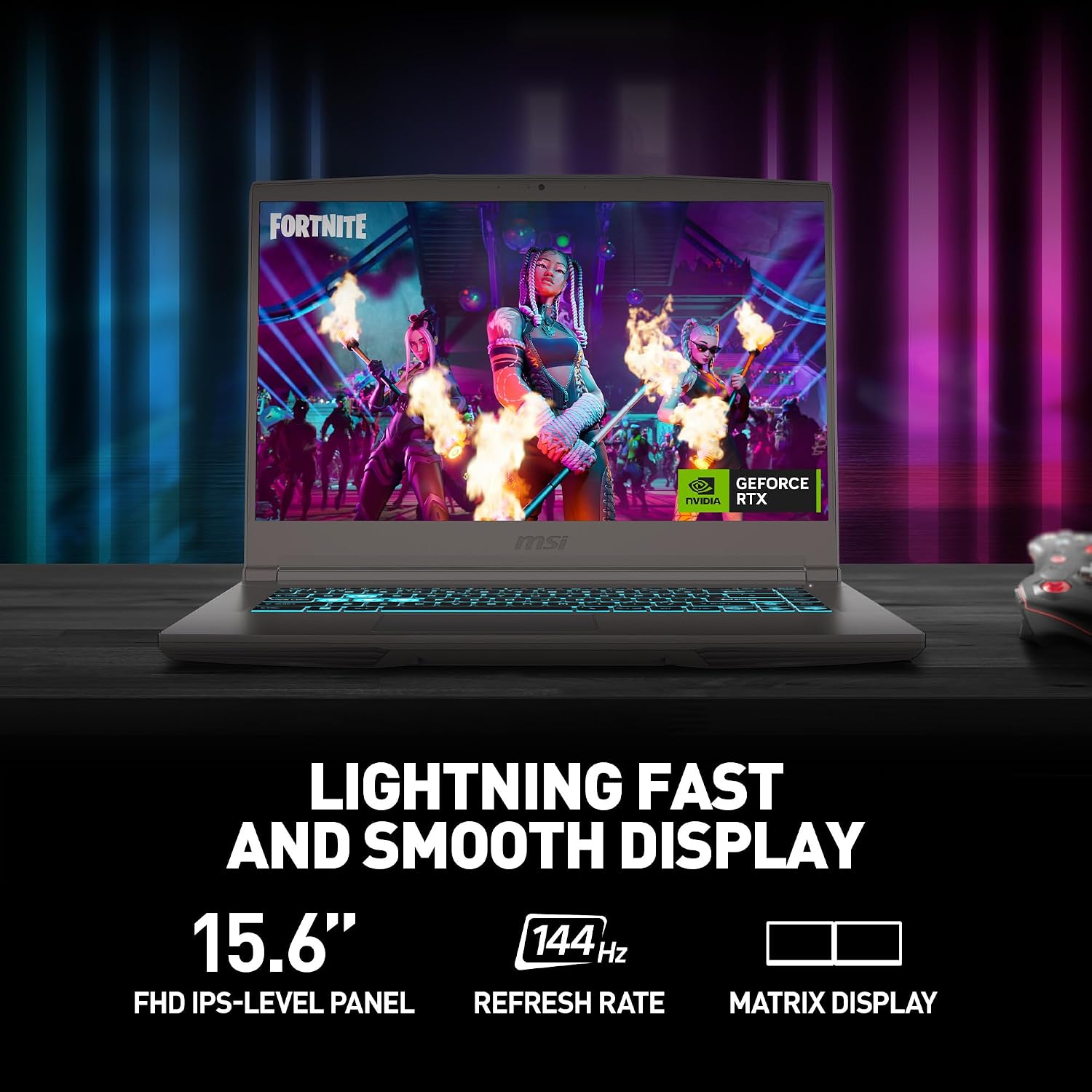 msi Thin 15.6' 144Hz FHD Gaming Laptop|Intel Core i7-13620H Processor|NVIDIA Geforce RTX 4050|Backlit|Black| 16GB RAM | 512GB SSD |Windows 11 Home |Bundle with HDMI Cable