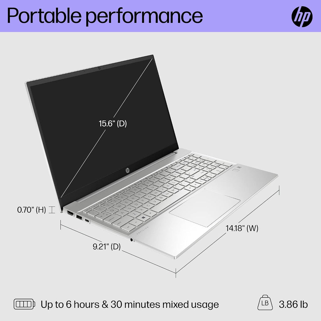 HP Pavilion 15 inch Laptop, FHD Touchscreen, 13th Generation Intel Core i5-1335U, 8 GB RAM, 512 GB SSD, Intel Iris Xe Graphics, Windows 11 Home, 15-eg3010nr (2023)