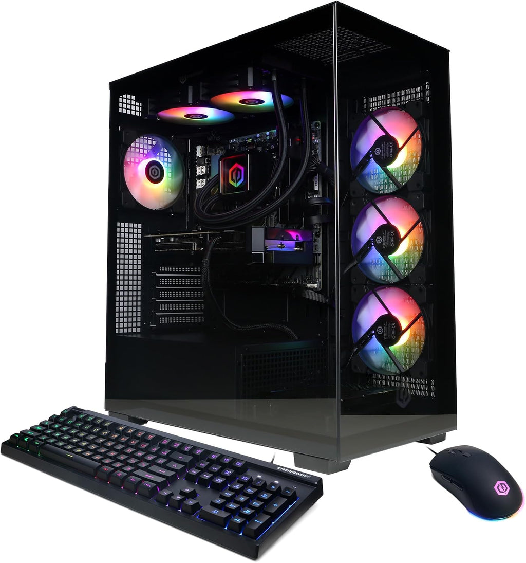 CyberPowerPC Gamer Xtreme Gaming PC, AMD Ryzen 9 9900X 4.4GHz, GeForce RTX 5070 12GB, 32GB DDR5, 1TB PCIe 4.0 SSD, WiFi Ready & Windows 11 Home (GXiVR8080A41)