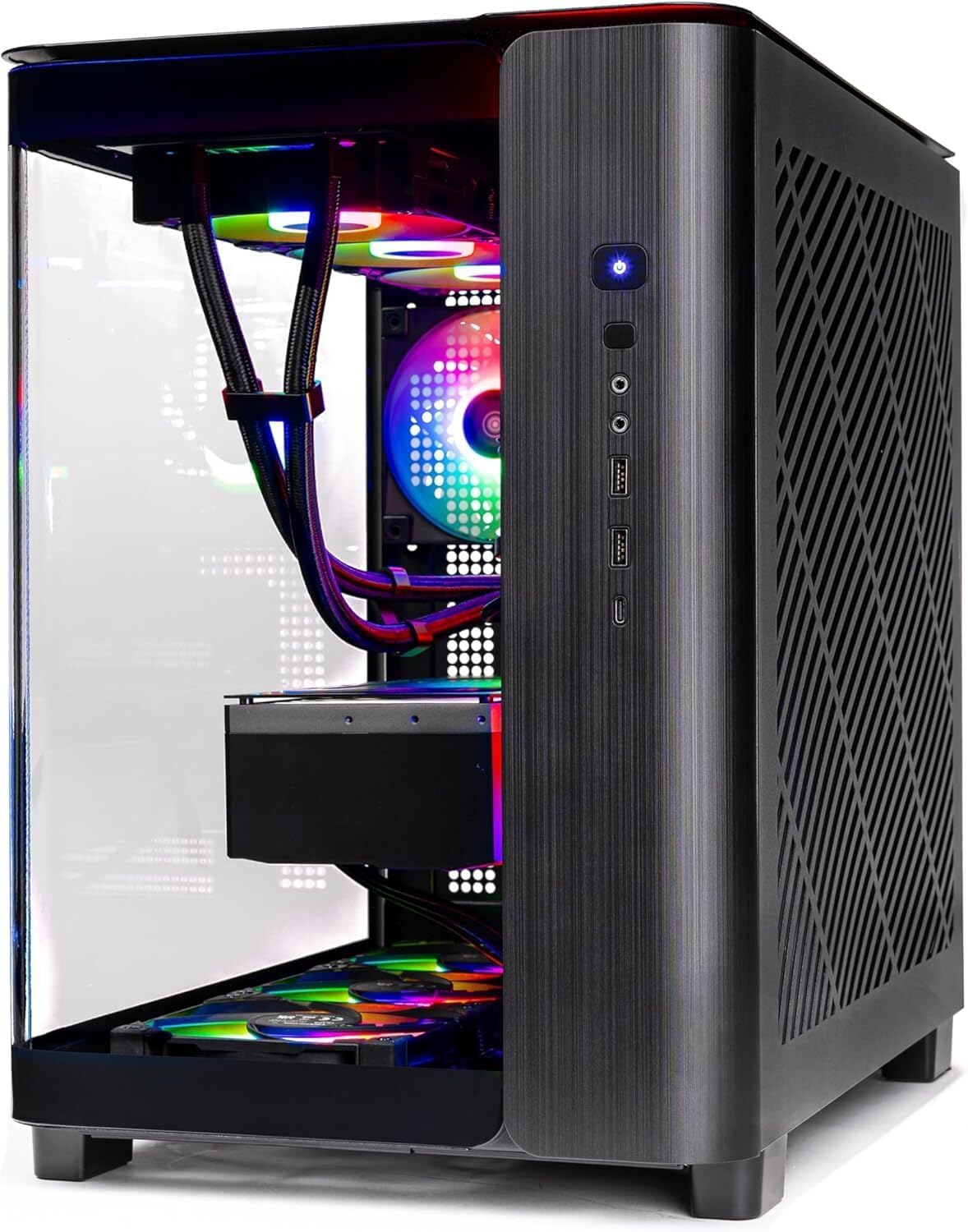 Skytech King 95 Gaming PC Desktop, Ryzen 9 9900X 4.4 GHz (5.6GHz Turbo Boost), NVIDIA RTX 5070 12GB GDDR7, 1TB Gen4 NVMe SSD, 32GB DDR5 RAM 6000 RGB, 850W Gold PSU, 360mm ARGB AIO, Wi-Fi, Win 11