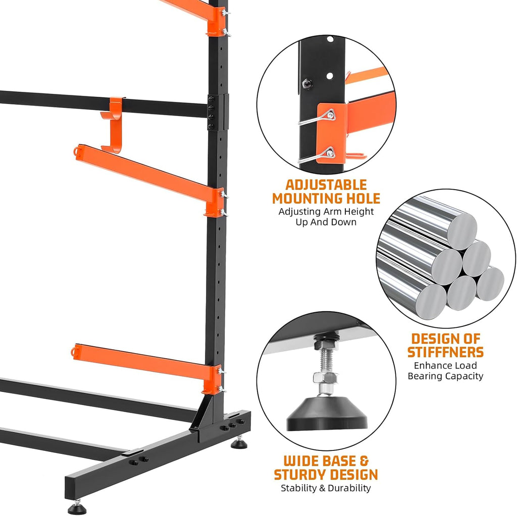 Kayak Storage Rack, Freestanding Kayak Racks for Garage, Heavy Duty Adjustable Kayak Stand Indoor Outdoor Storage Rack for Kayaks, Canoes, Surfboard & Paddleboard